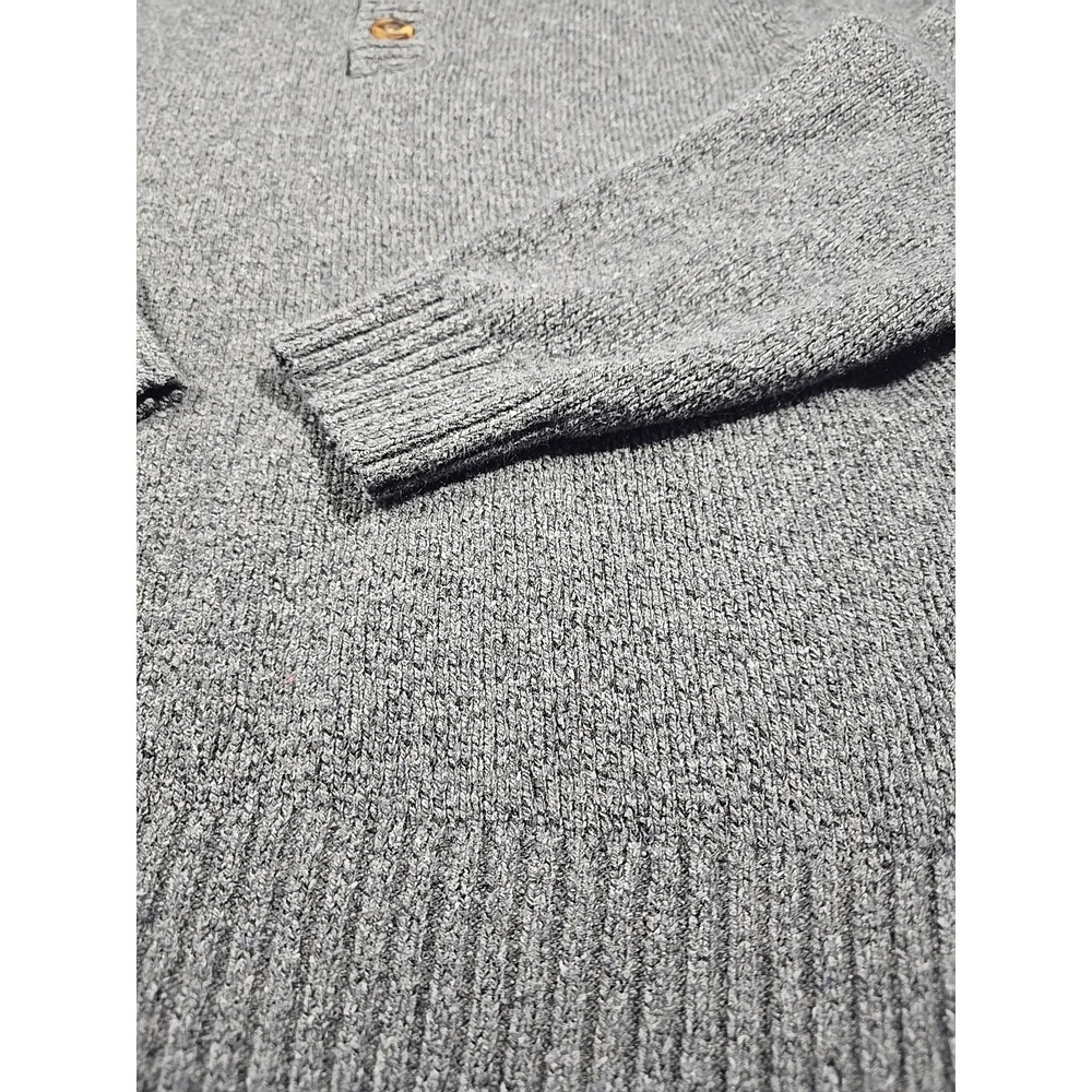 IZOD Mens Medium Sweater Pullover Long Sleeve Cable Knit Mock Neck Gray - Picture 2 of 9